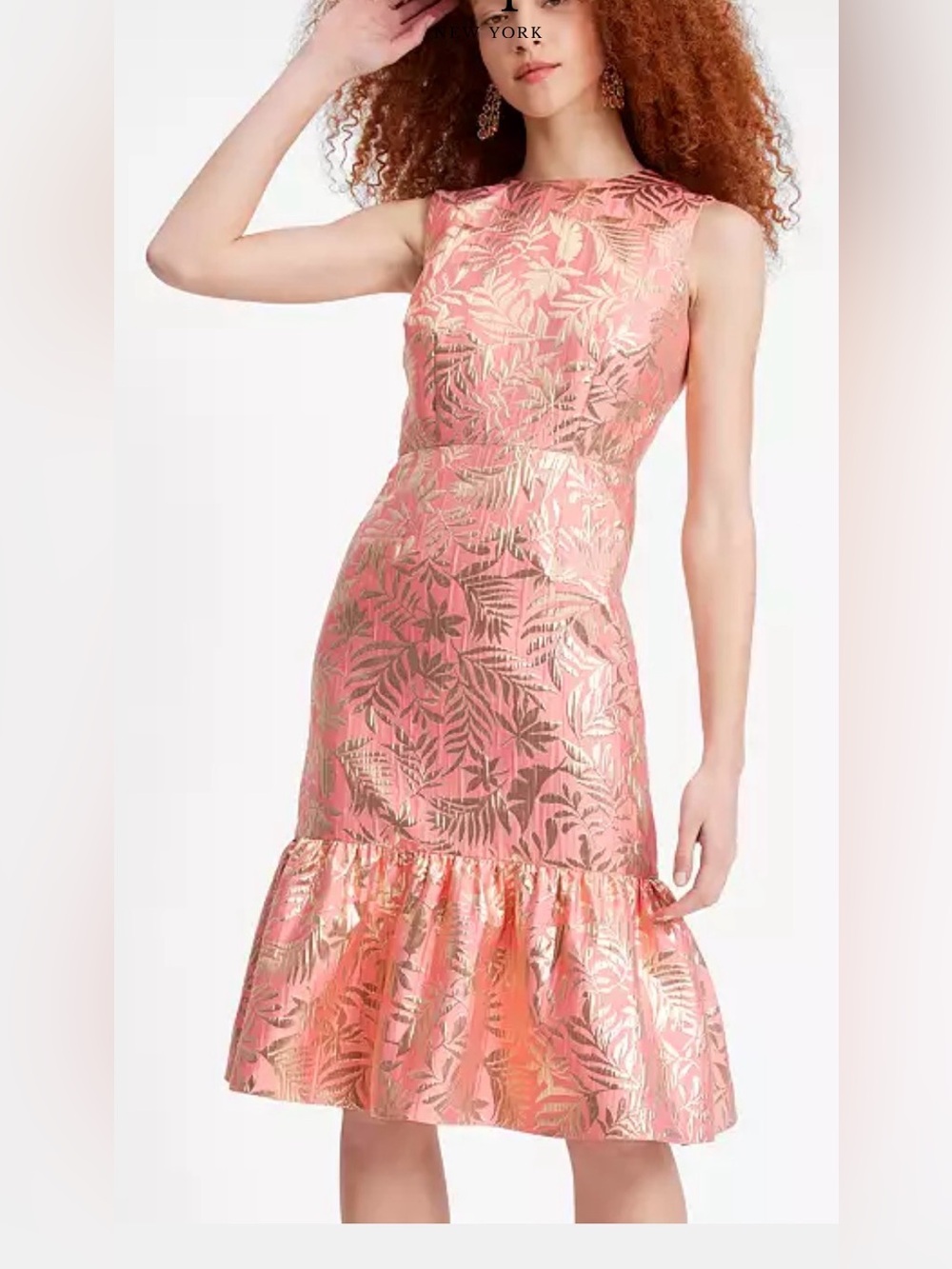 Kate Spade Tropical Foliage Brocade Dress